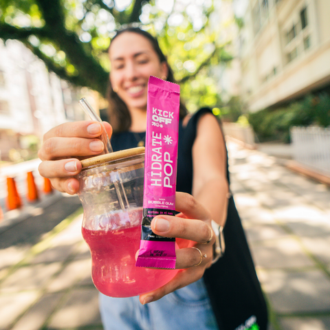 Kick_OFF Hidrate POP - Sabor Bubble Gum - Repositor de Eletrólitos em Pó